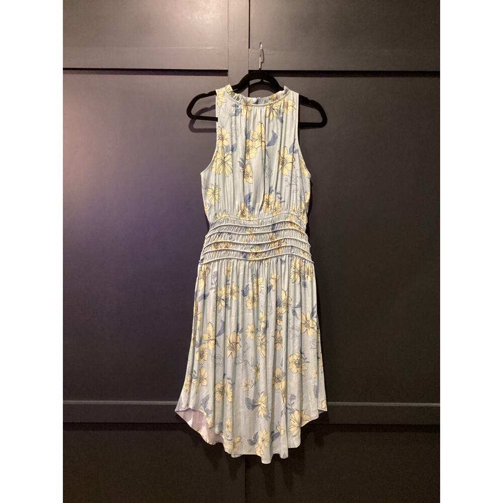 Current Air Sleeveless A Line Floral V Neck Smocked Waist knee length Dress M - Picture 2 of 8